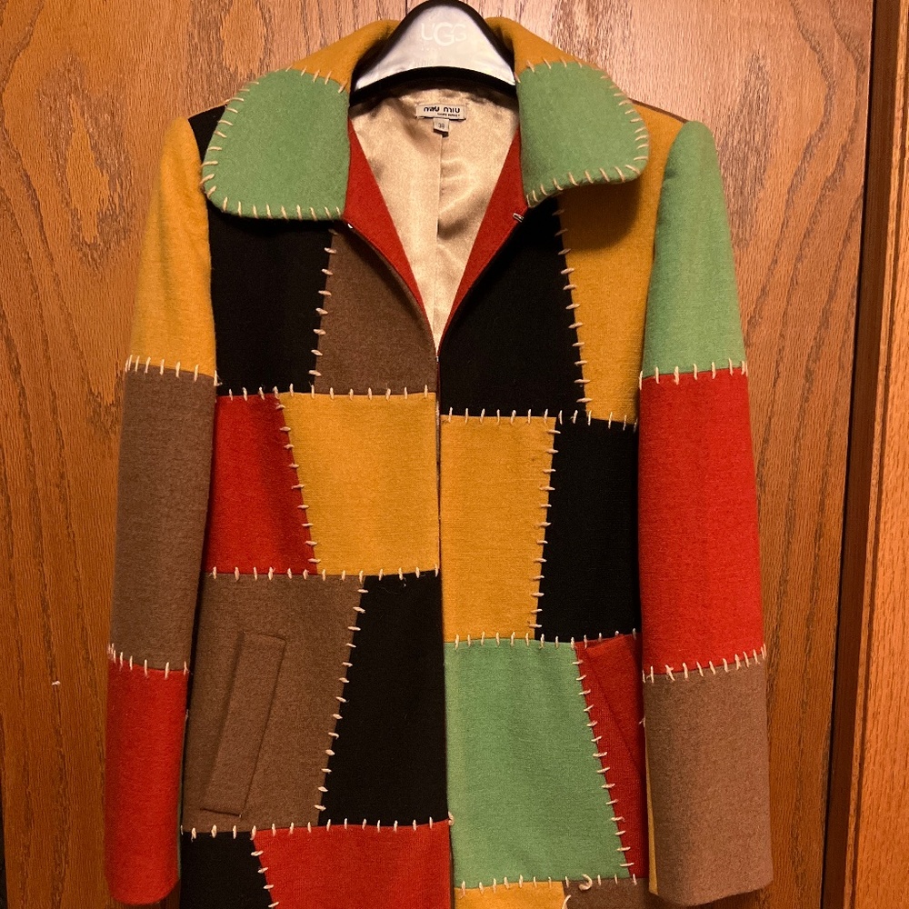 Miu Miu patchwork coat size 38